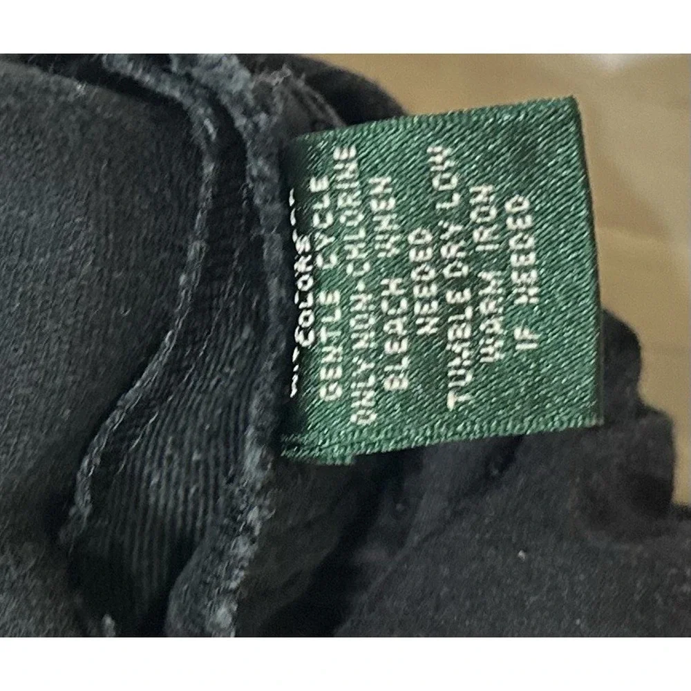Lauren Jeans Co Ralph Lauren Jeans Women's Size 12 Straight Denim Black Raw Hem - Picture 3 of 7